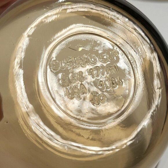 Set of 4 Vintage Anchor Hocking Custard Amber Smoke Glass 1034 Custard C… - Picture 5 of 9